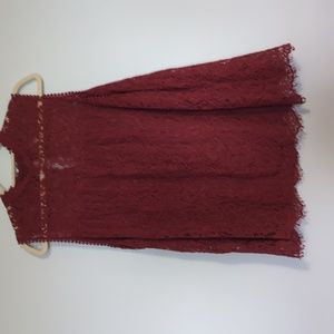PLUS SIZE Beautiful Muted Red Lace Top
